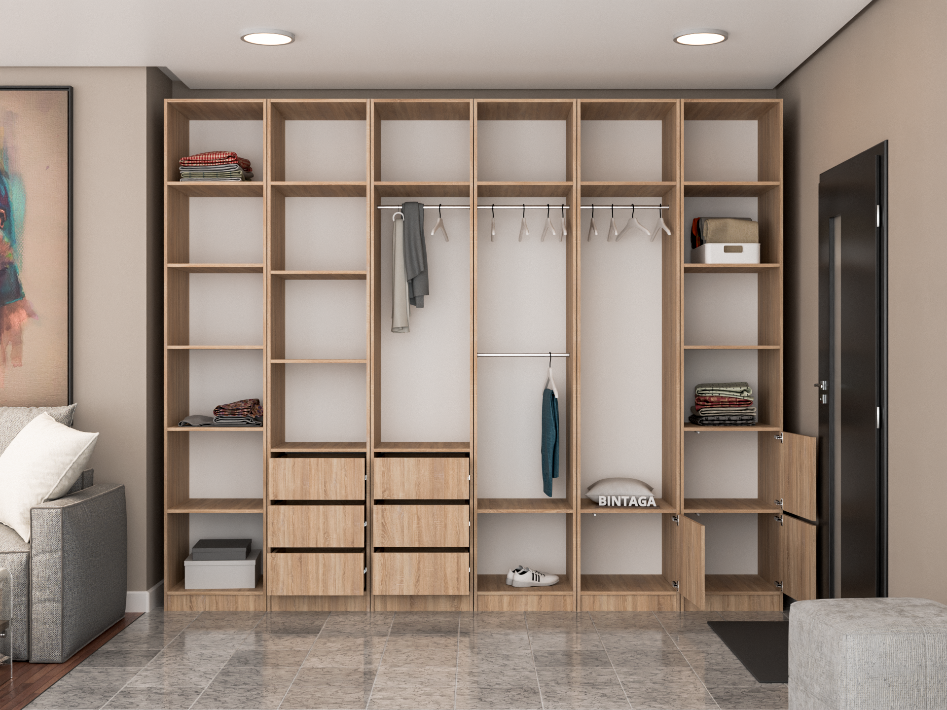 Гардеробная система Пакс Рейнсвол 3 beige ИКЕА (IKEA) изображение товара